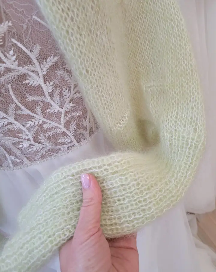 Lime green Butterfly mohair alternate view